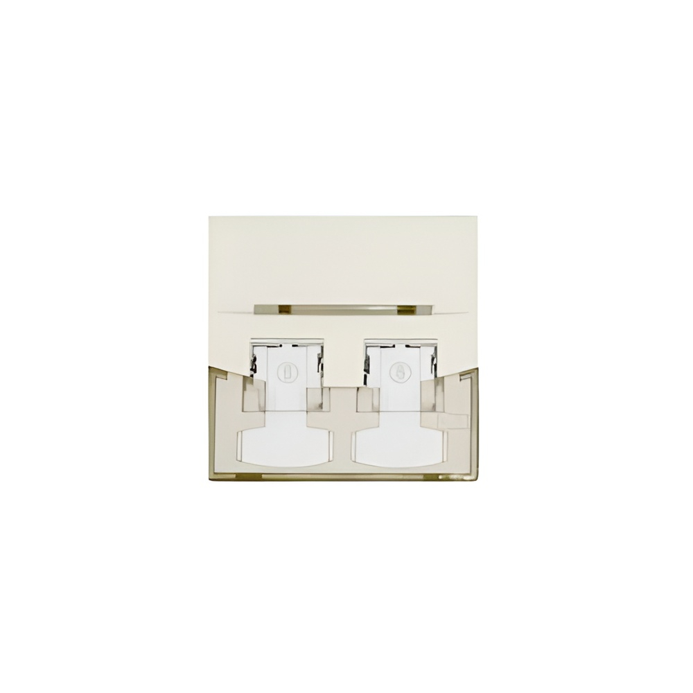 Plastron Corning double RJ45 45x45 translucide