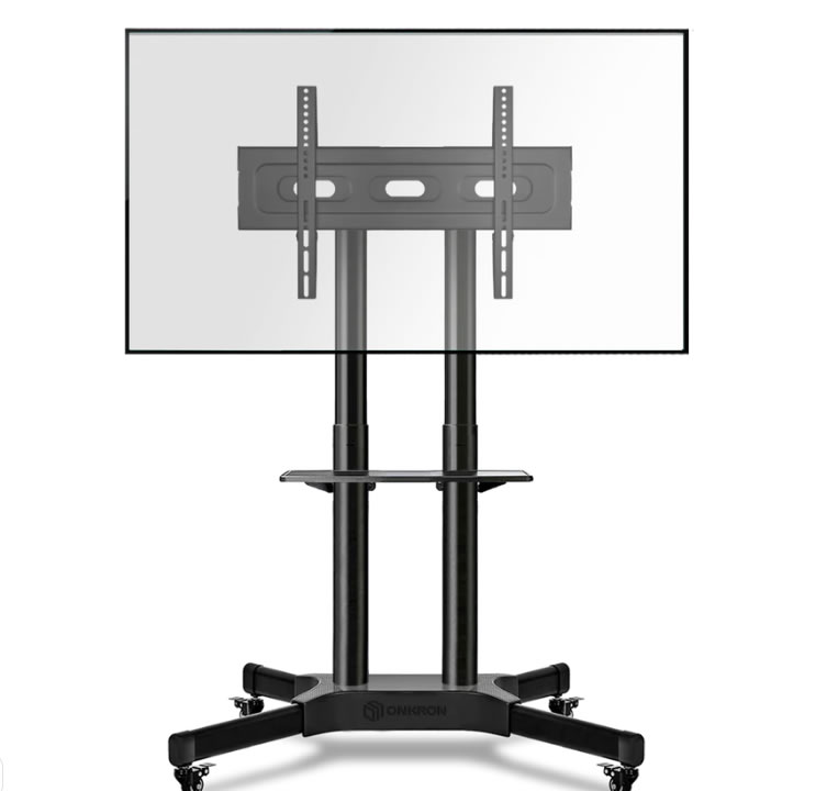 TS1351 BLACK Support TV sur pied à roulettes