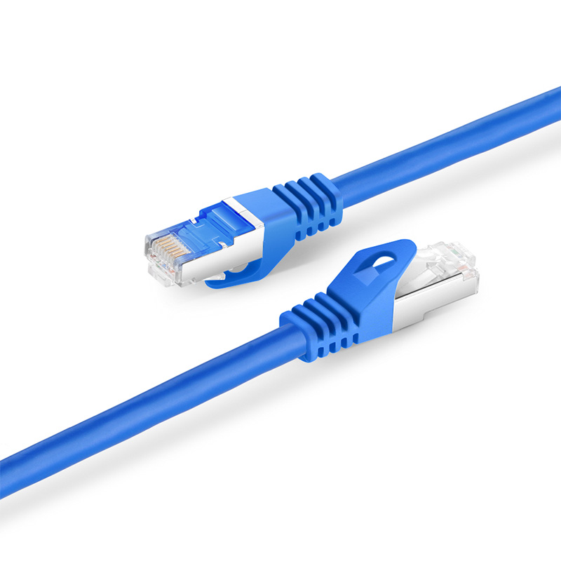 Cordon RJ45 catégorie 6A S/FTP  bleu - 0,5 m