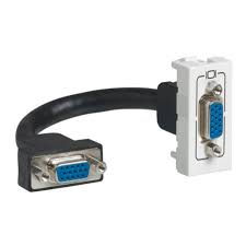 Prise VGA  Mosaic 1M Blanc  (H18)